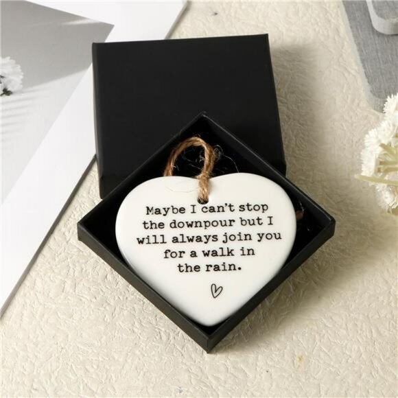 Ceramic Heart Friendship Plaque Hanging Sign Tough Time Gift for Sister Bestie - Picture 6 of 7